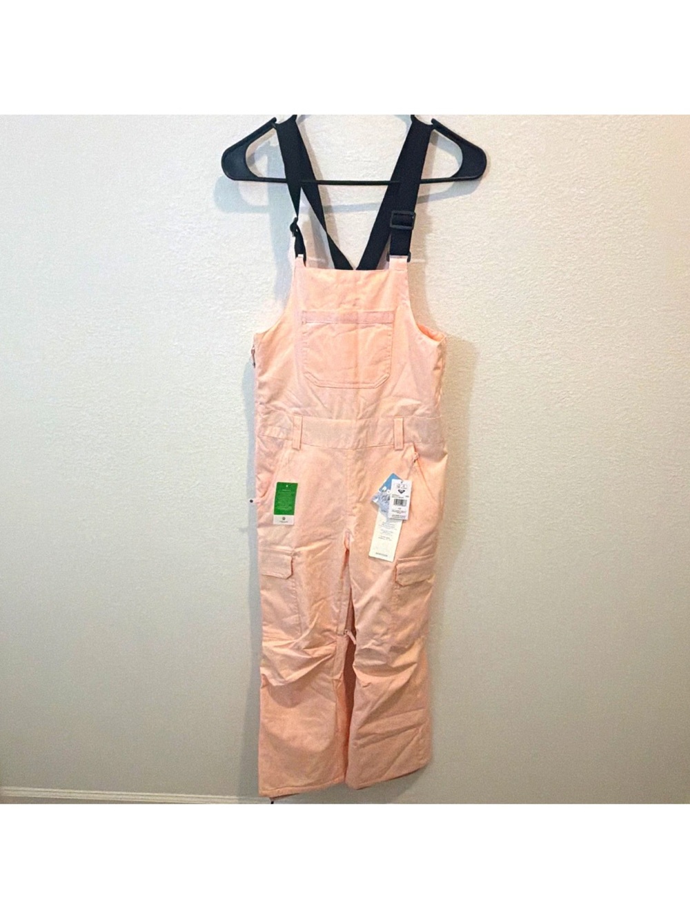 ROXY Non Stop Girls Snow Bib Pants Pink Size 12 Polyester ERGTP03051